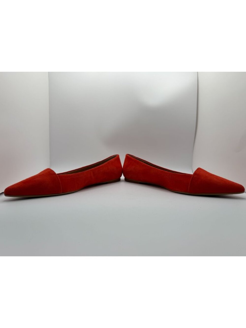 Crown Vintage Noelle Ballet Flats Women Size 10M Orange Suede Pointe Toe Shoes - Picture 7 of 15